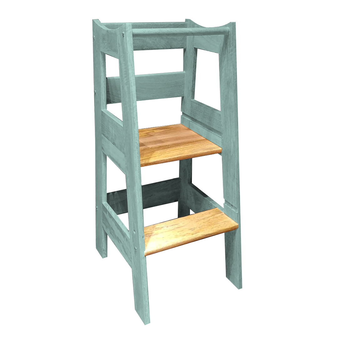 Montessori Helping Tower - Non Foldable | Wooden Montessori Learning Tower | Step - Up stool for kids | Age 18 Months - 7 years