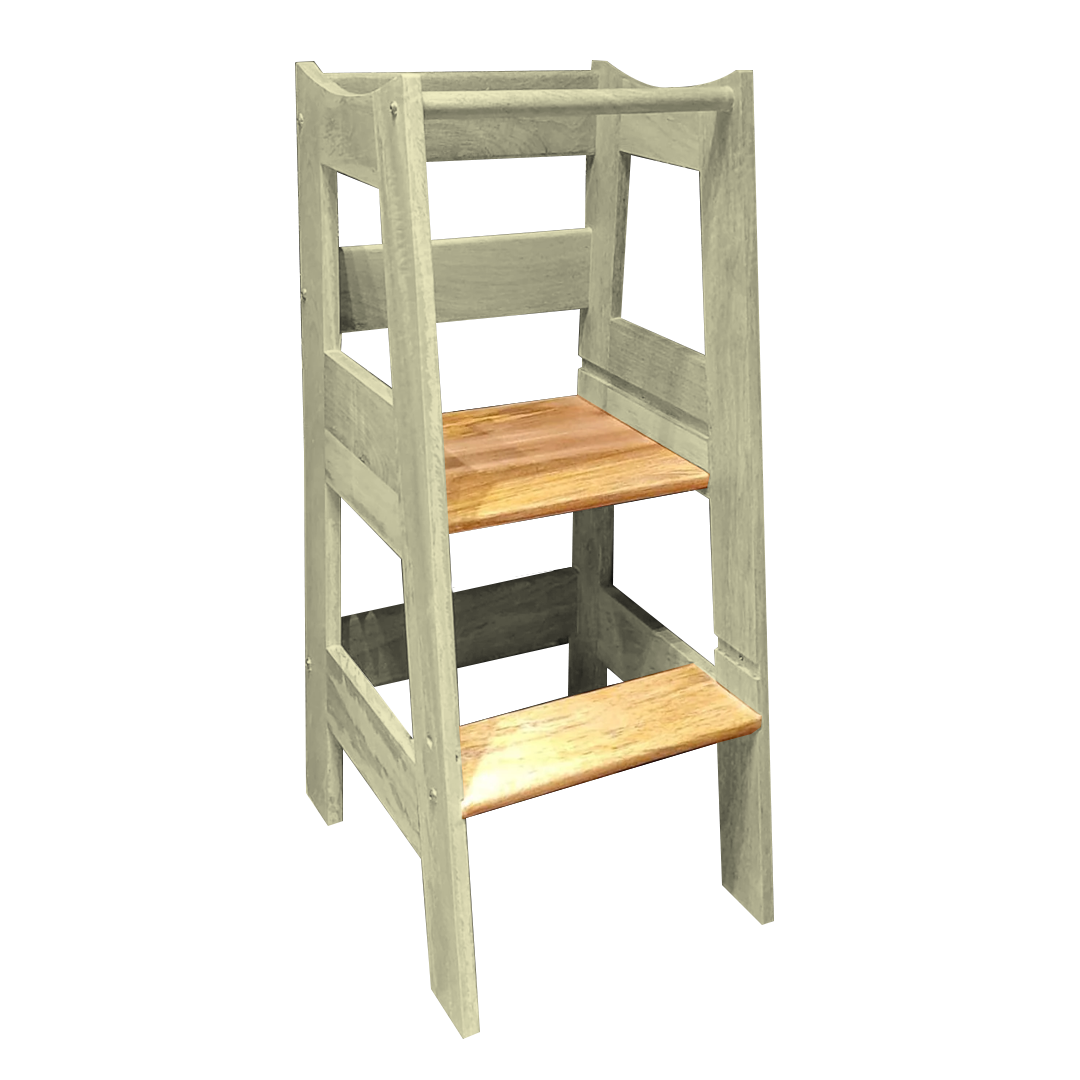 Montessori Helping Tower - Non Foldable | Wooden Montessori Learning Tower | Step - Up stool for kids | Age 18 Months - 7 years