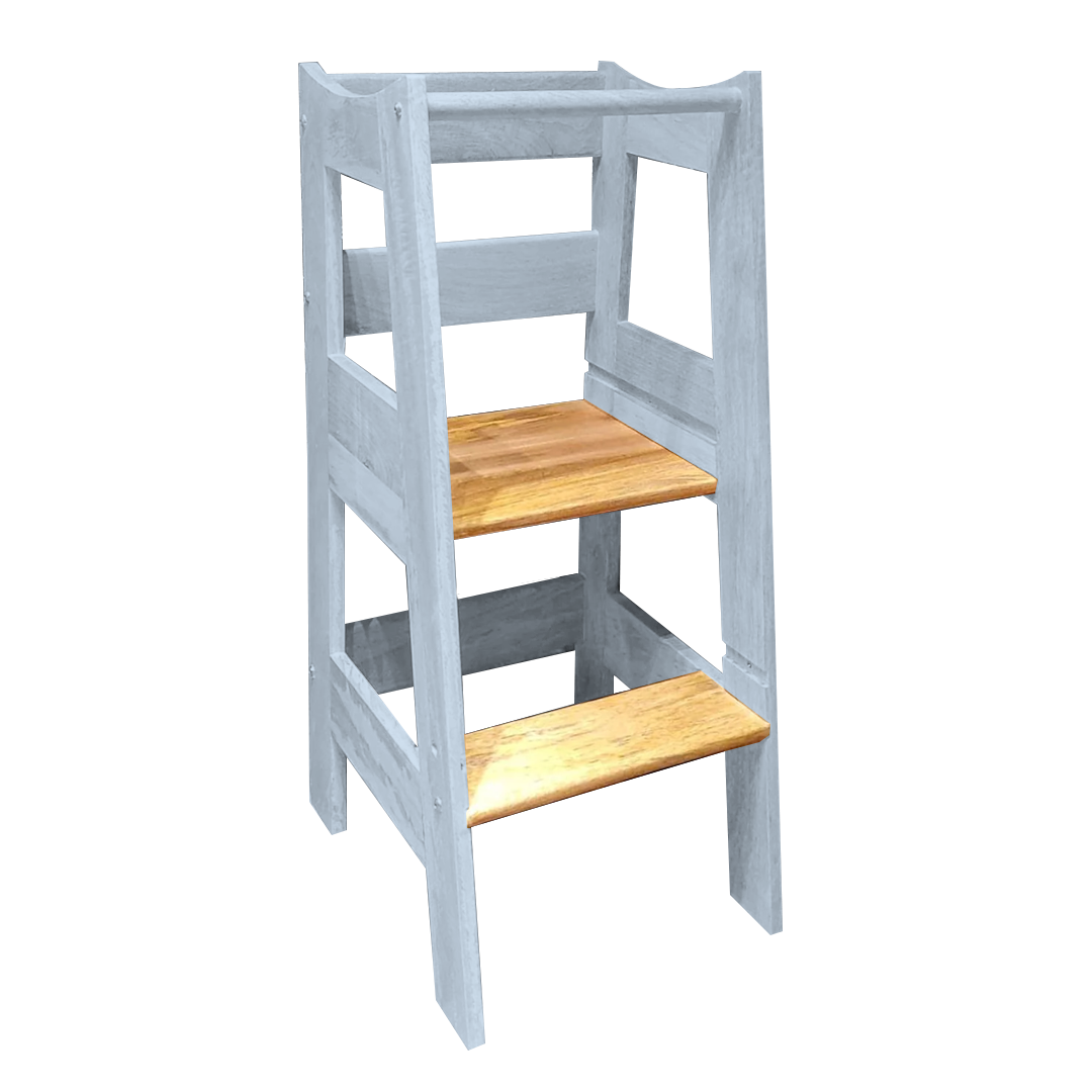 Montessori Helping Tower - Non Foldable | Wooden Montessori Learning Tower | Step - Up stool for kids | Age 18 Months - 7 years