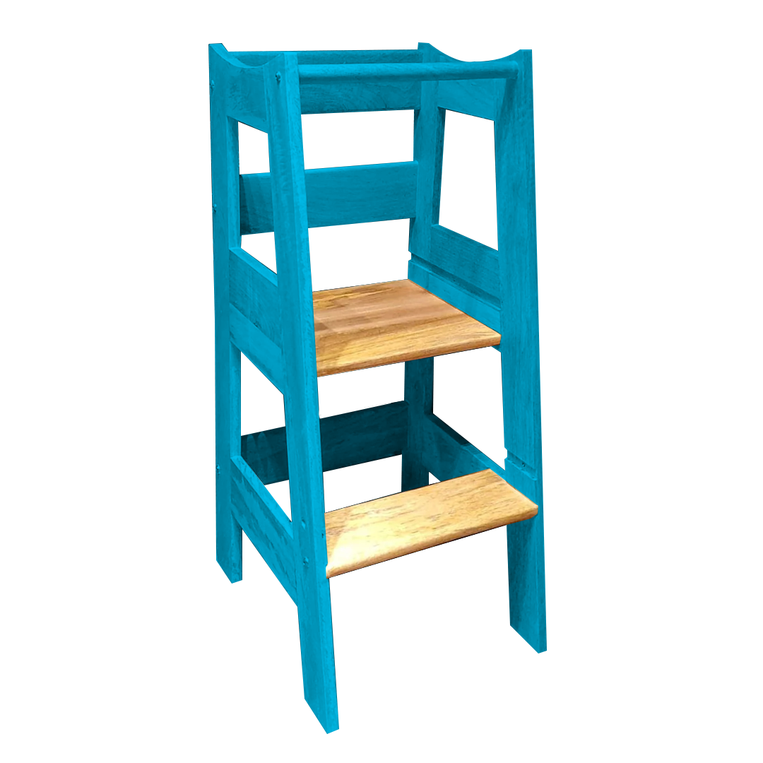 Montessori Helping Tower - Non Foldable | Wooden Montessori Learning Tower | Step - Up stool for kids | Age 18 Months - 7 years