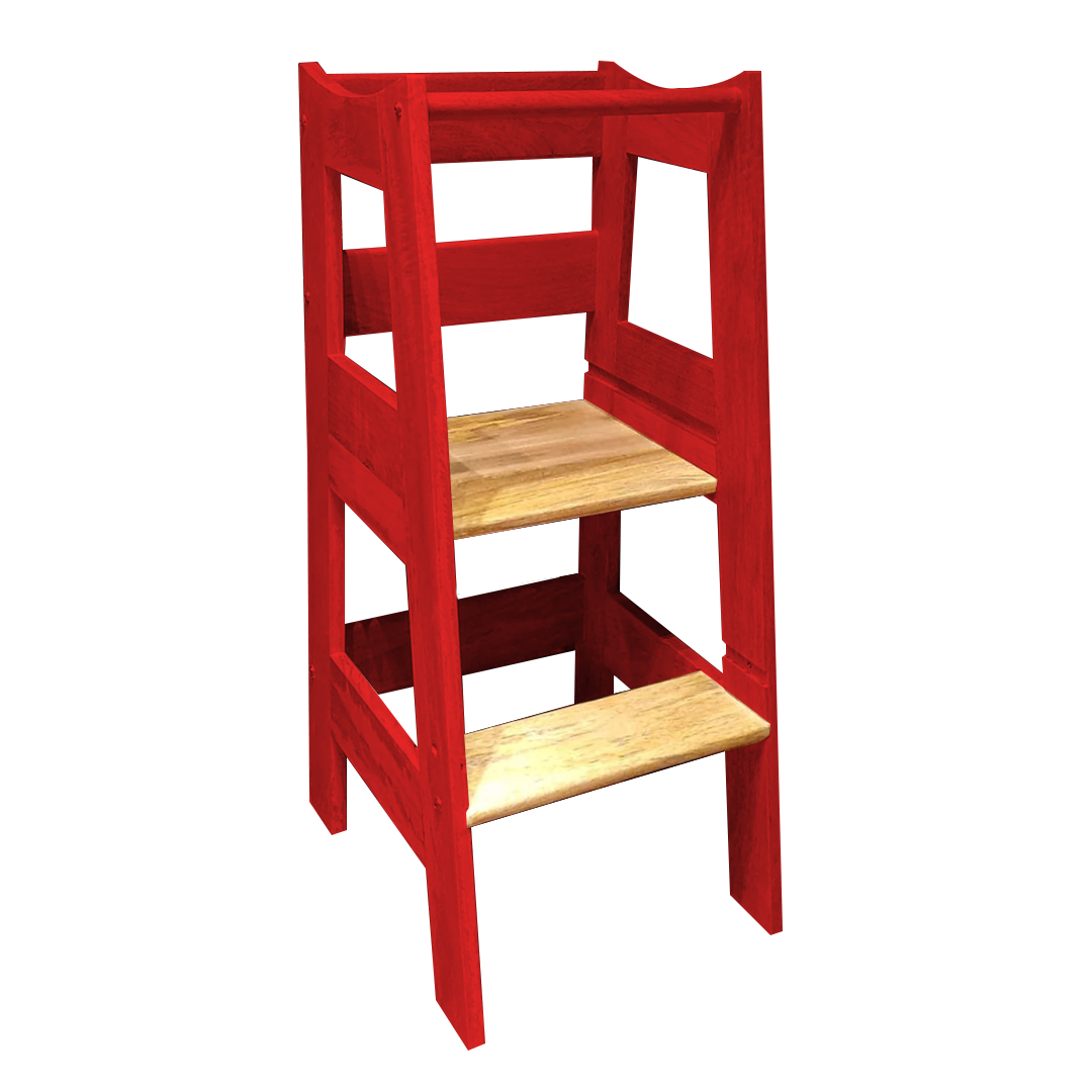 Montessori Helping Tower - Non Foldable | Wooden Montessori Learning Tower | Step - Up stool for kids | Age 18 Months - 7 years