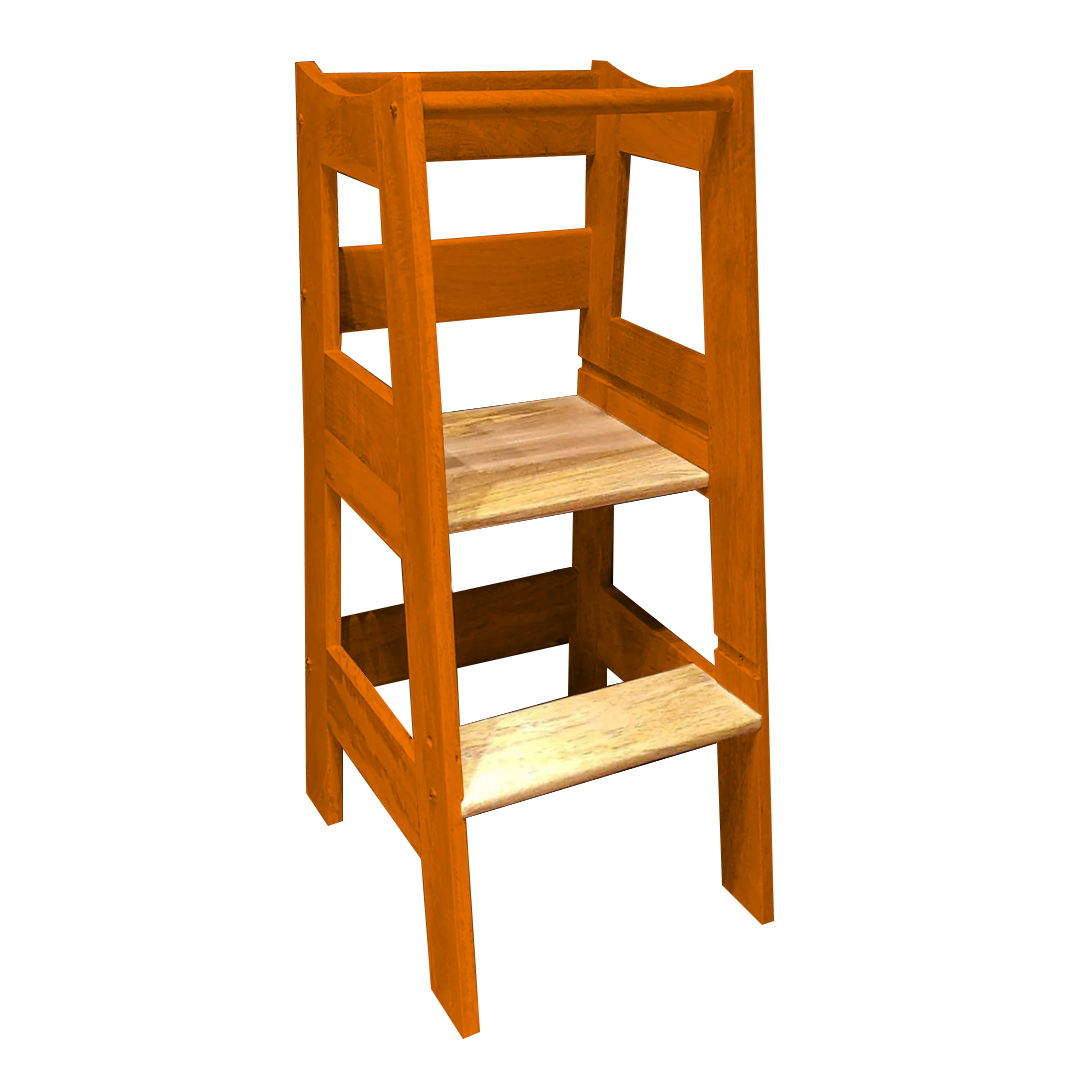 Montessori Helping Tower - Non Foldable | Wooden Montessori Learning Tower | Step - Up stool for kids | Age 18 Months - 7 years