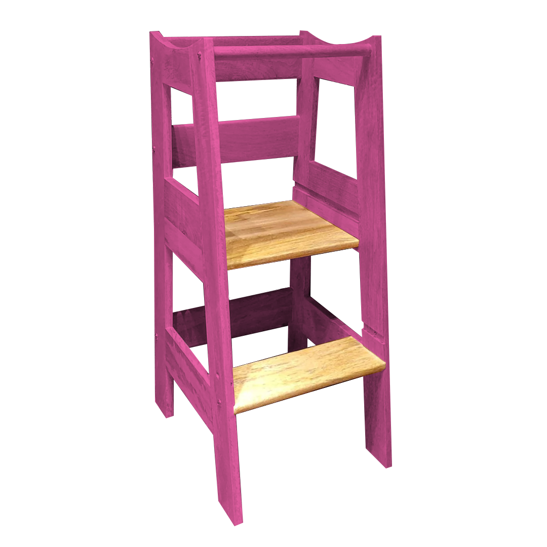 Montessori Helping Tower - Non Foldable | Wooden Montessori Learning Tower | Step - Up stool for kids | Age 18 Months - 7 years