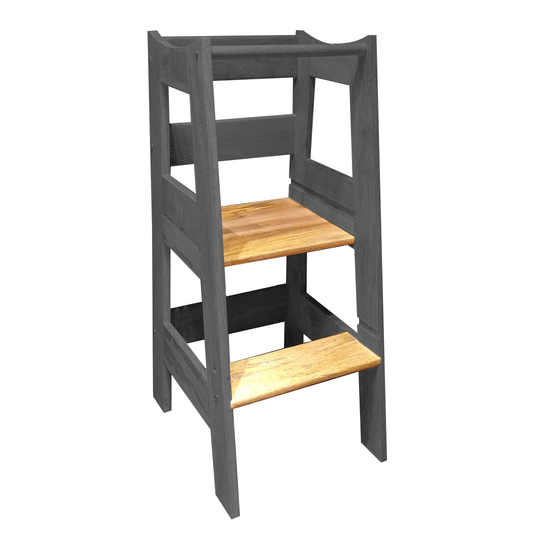 Montessori Helping Tower - Non Foldable | Wooden Montessori Learning Tower | Step - Up stool for kids | Age 18 Months - 7 years