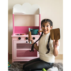 Mini Wooden Play Kitchen with Running Water