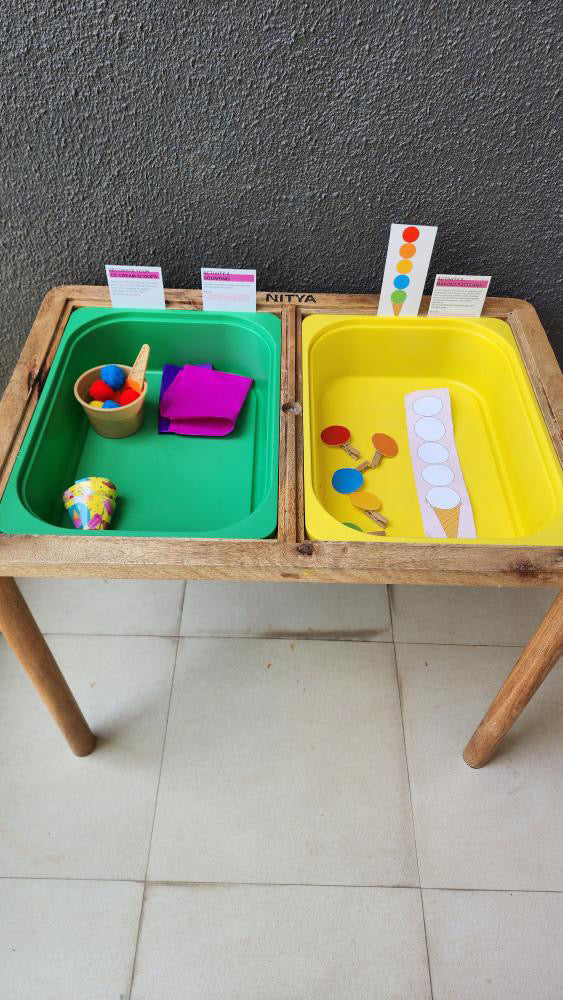 Sensory table with ice cream kit - House of Zizi