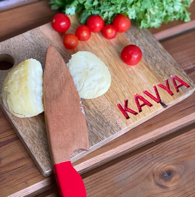 Kids Montessori Cutting Board and Wedge