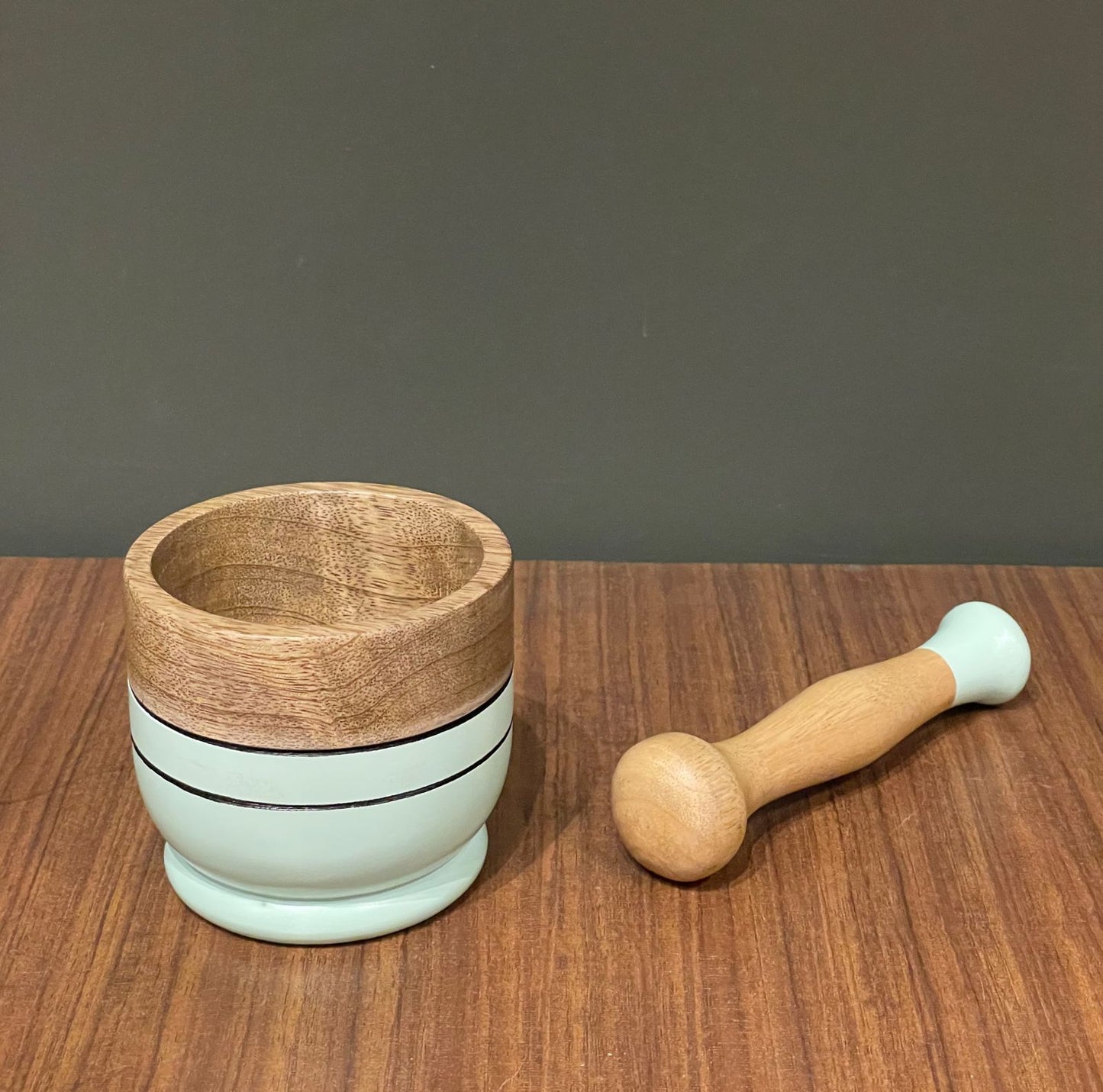 Kids Wooden Mortar & Pestle Set
