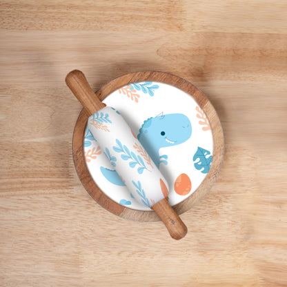 Mealtime - Dinosaur theme | Chakla Belan | Rolling Pin & Rolling Board | Montessori Knife | Cup | Knife and Chopping Board