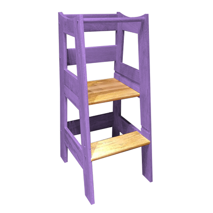 Montessori Helping Tower - Non Foldable | Wooden Montessori Learning Tower | Step - Up stool for kids | Age 18 Months - 7 years