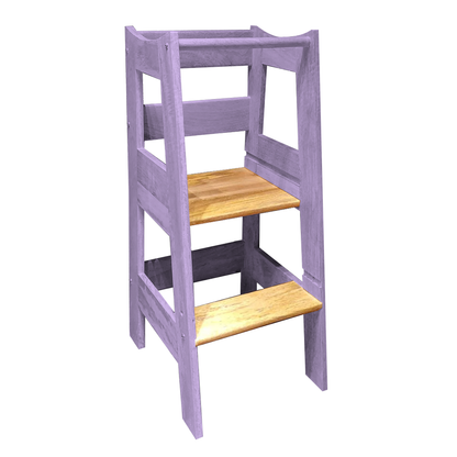 Montessori Helping Tower - Non Foldable | Wooden Montessori Learning Tower | Step - Up stool for kids | Age 18 Months - 7 years