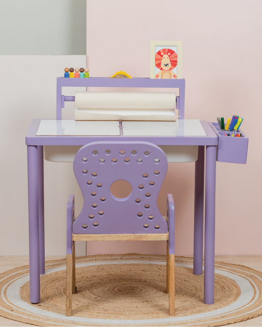 Wooden Study & Sensory Art Table with Chair | Sensory Art Table | Sensory Table | Messy Play Table | Kids Activity Table