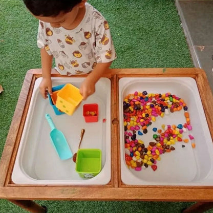 Sensory Table | Flisat Table for Toddlers | Activity Table with Bins and White board | Sensory Development Play | Montessori Inspired | Sand Play | Water Play | Child Safe | Non Toxic Paints