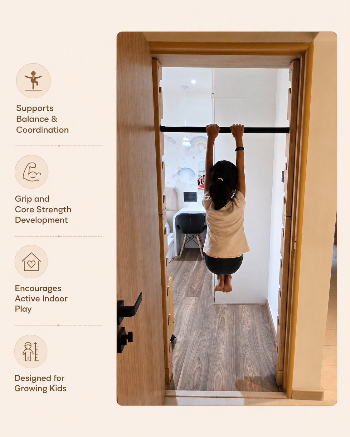 Door Hanging Pull Up Bar – Holds Up to 90 kg