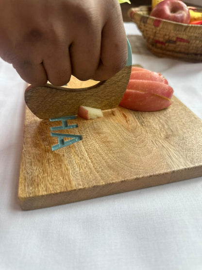 Cutting board and knife for kids