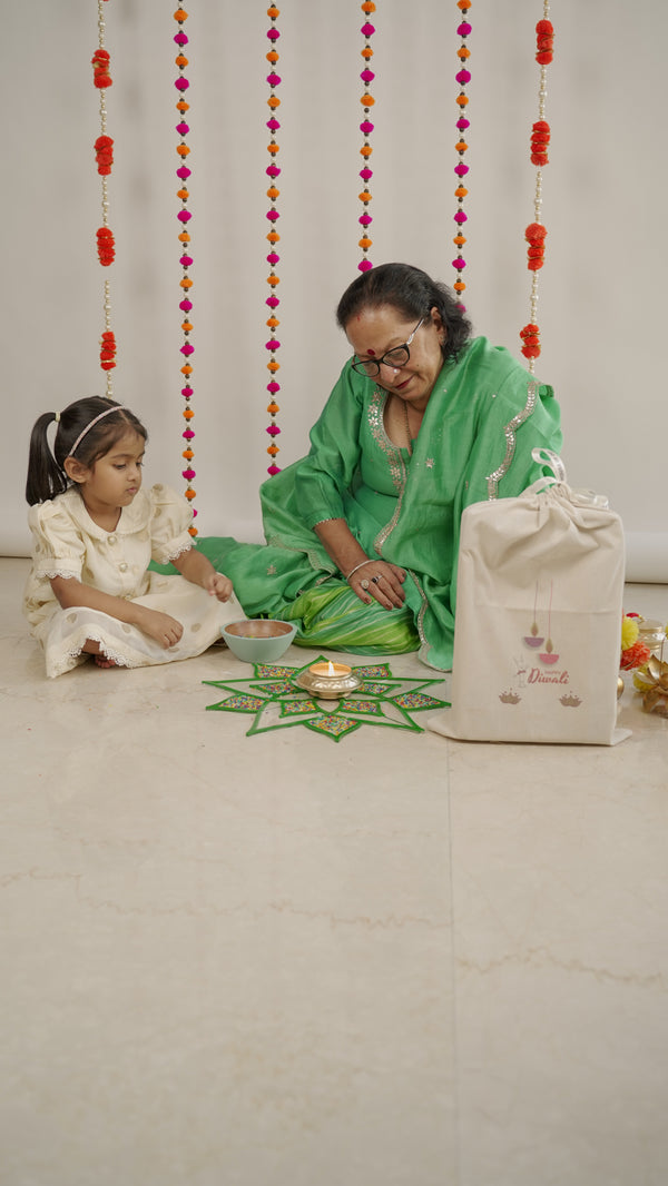 Rangoli Acrylic with Diya