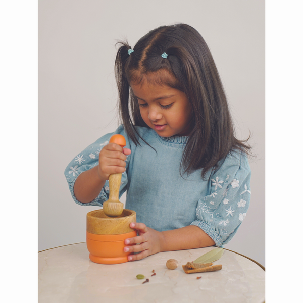 Kids Wooden Mortar & Pestle Set | Montessori Toy