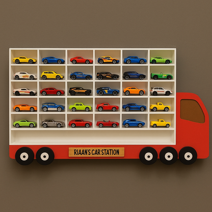 Monster Truck Garage - 25 Slots | Toy Cars Organizer | Storage for Cars | Hot Wheels Organizer | Kids Room Decor
