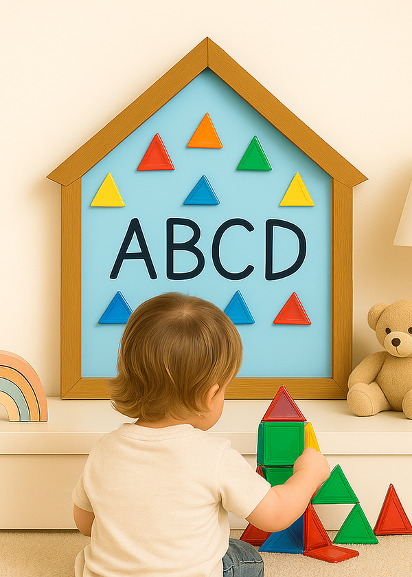 Colourful Magnetic Scribbling Board | House Shaped | Arch shaped| Wooden Border