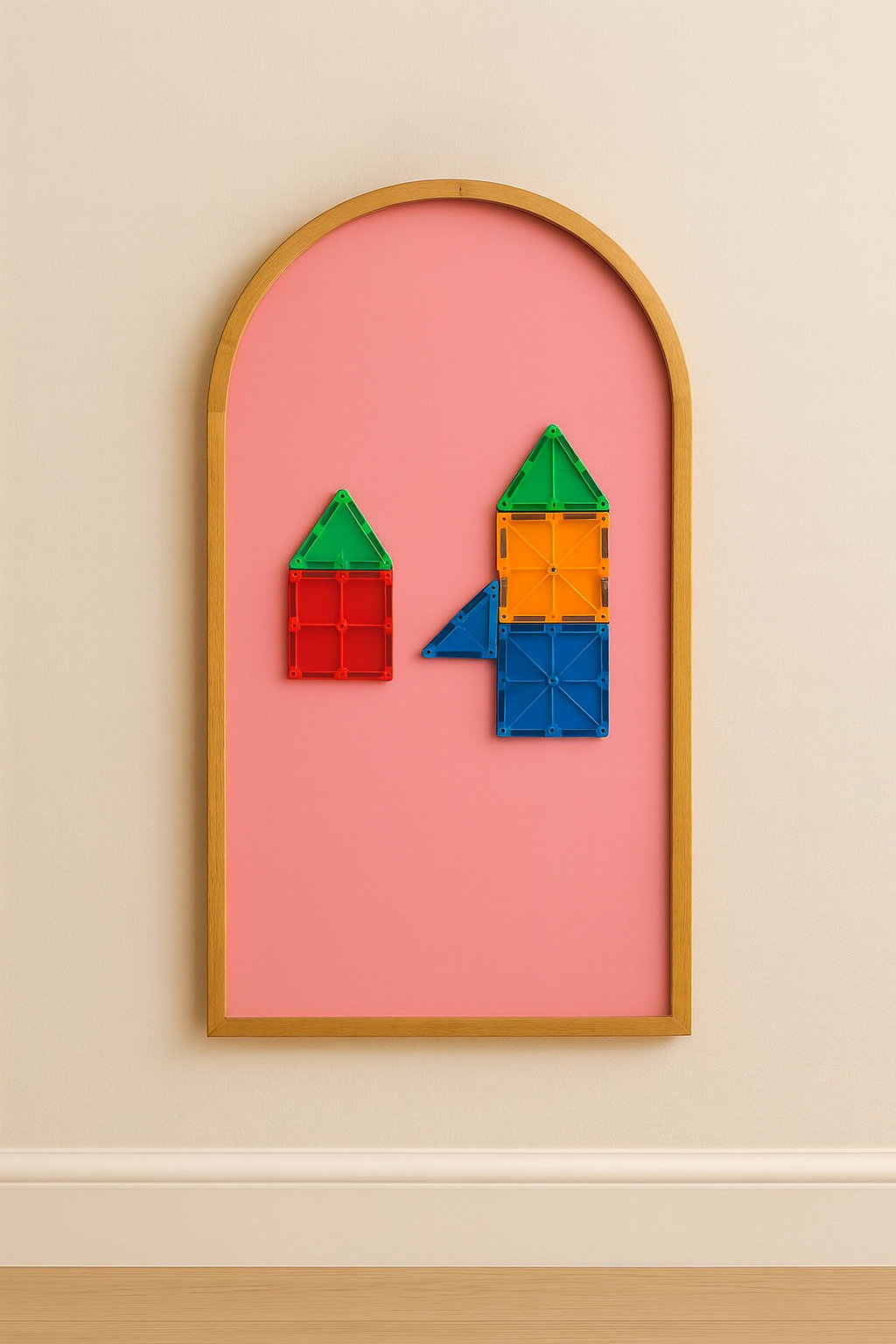 Colourful Magnetic Scribbling Board | House Shaped | Arch shaped| Wooden Border