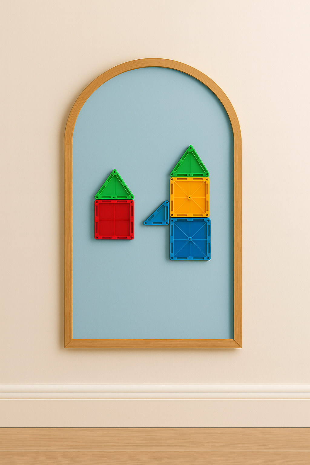 Colourful Magnetic Scribbling Board | House Shaped | Arch shaped| Wooden Border