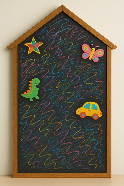 Colourful Magnetic Scribbling Board | House Shaped | Arch shaped| Wooden Border