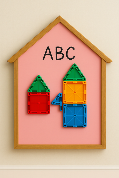 Colourful Magnetic Scribbling Board | House Shaped | Arch shaped| Wooden Border