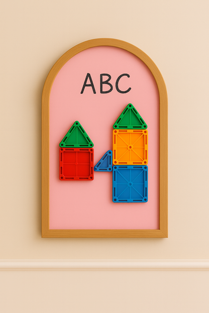 Colourful Magnetic Scribbling Board | House Shaped | Arch shaped| Wooden Border