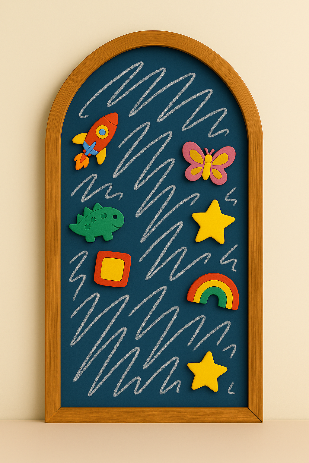 Colourful Magnetic Scribbling Board | House Shaped | Arch shaped| Wooden Border