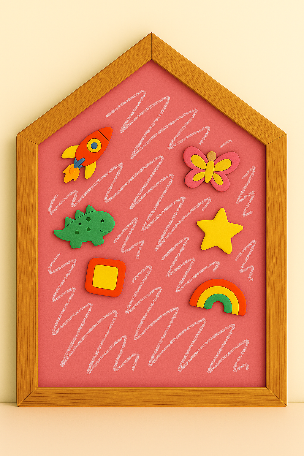 Colourful Magnetic Scribbling Board | House Shaped | Arch shaped| Wooden Border