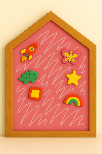 Colourful Magnetic Scribbling Board | House Shaped | Arch shaped| Wooden Border
