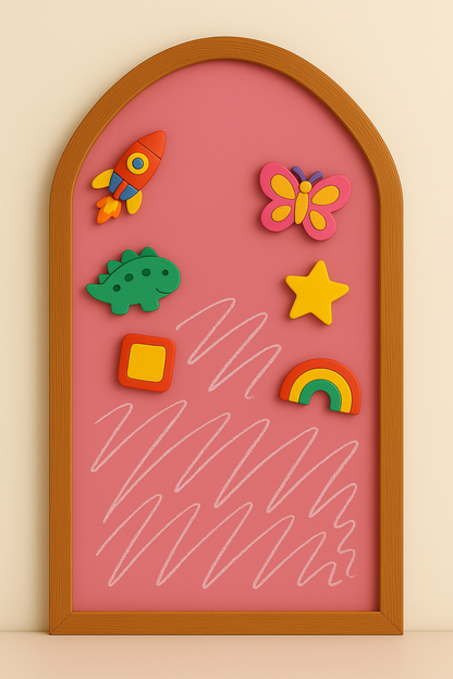 Colourful Magnetic Scribbling Board | House Shaped | Arch shaped| Wooden Border