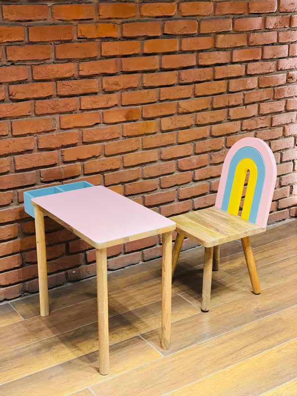 Rainbow Study Table & Chair for Kids