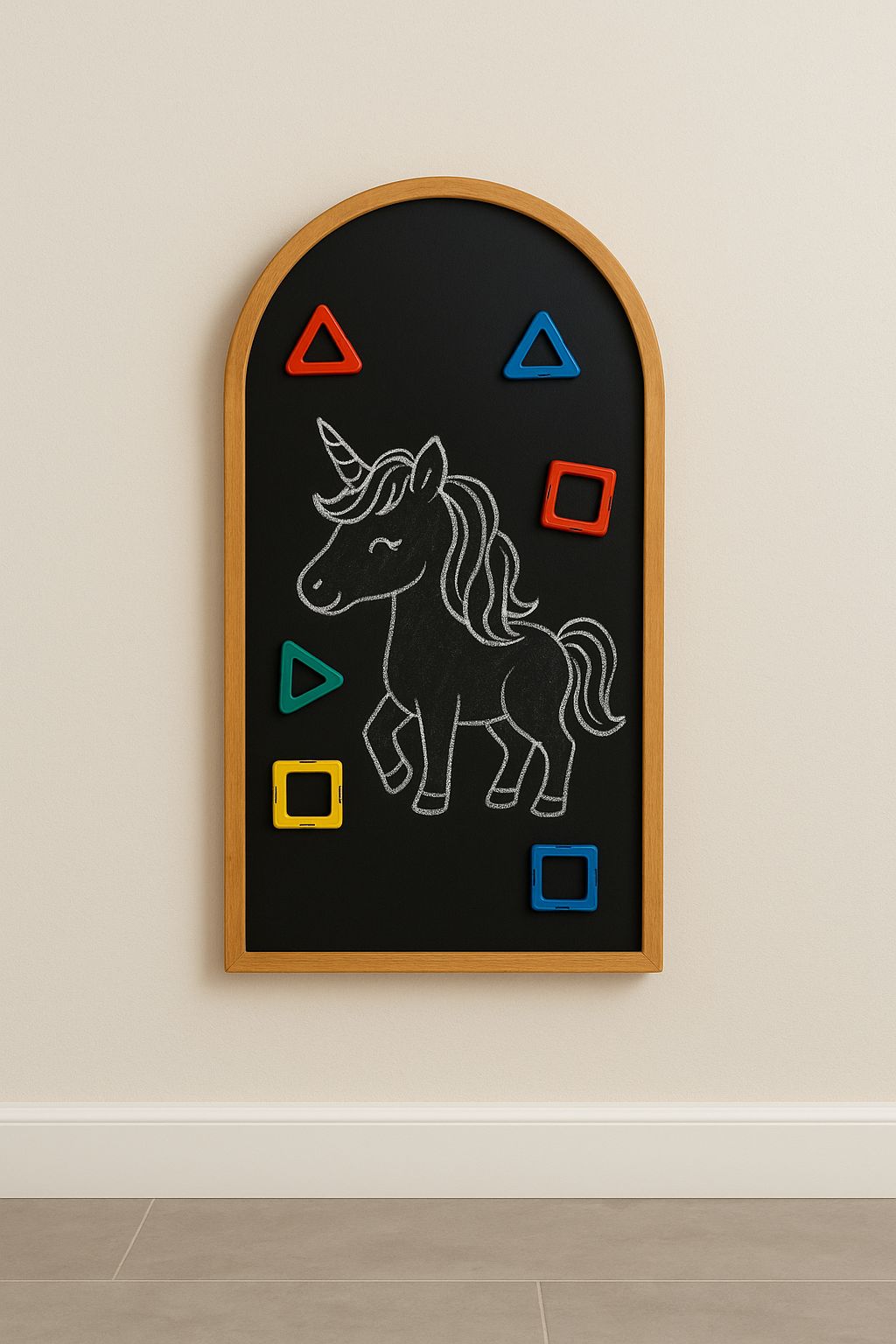 Colourful Magnetic Scribbling Board | House Shaped | Arch shaped| Wooden Border