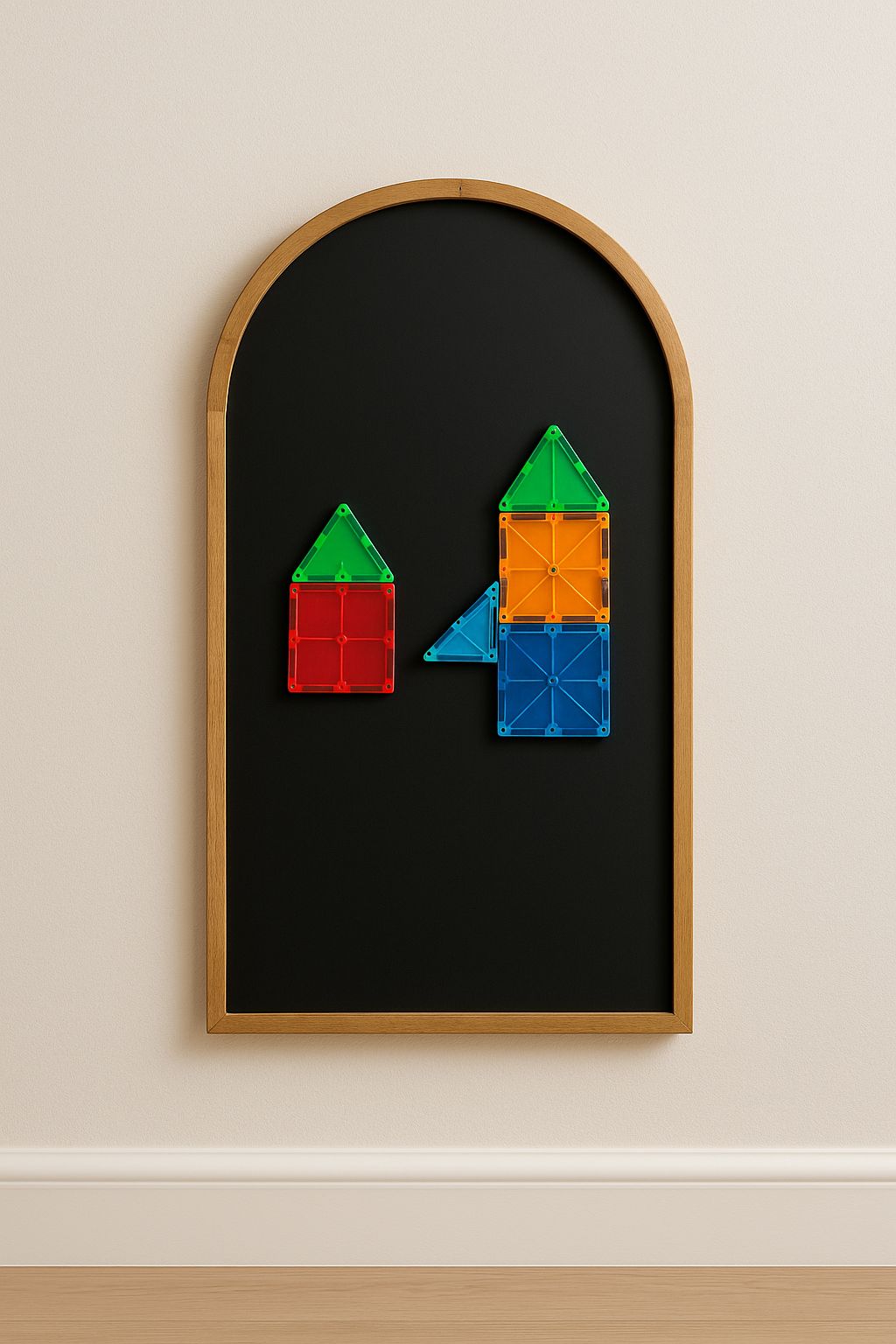 Colourful Magnetic Scribbling Board | House Shaped | Arch shaped| Wooden Border