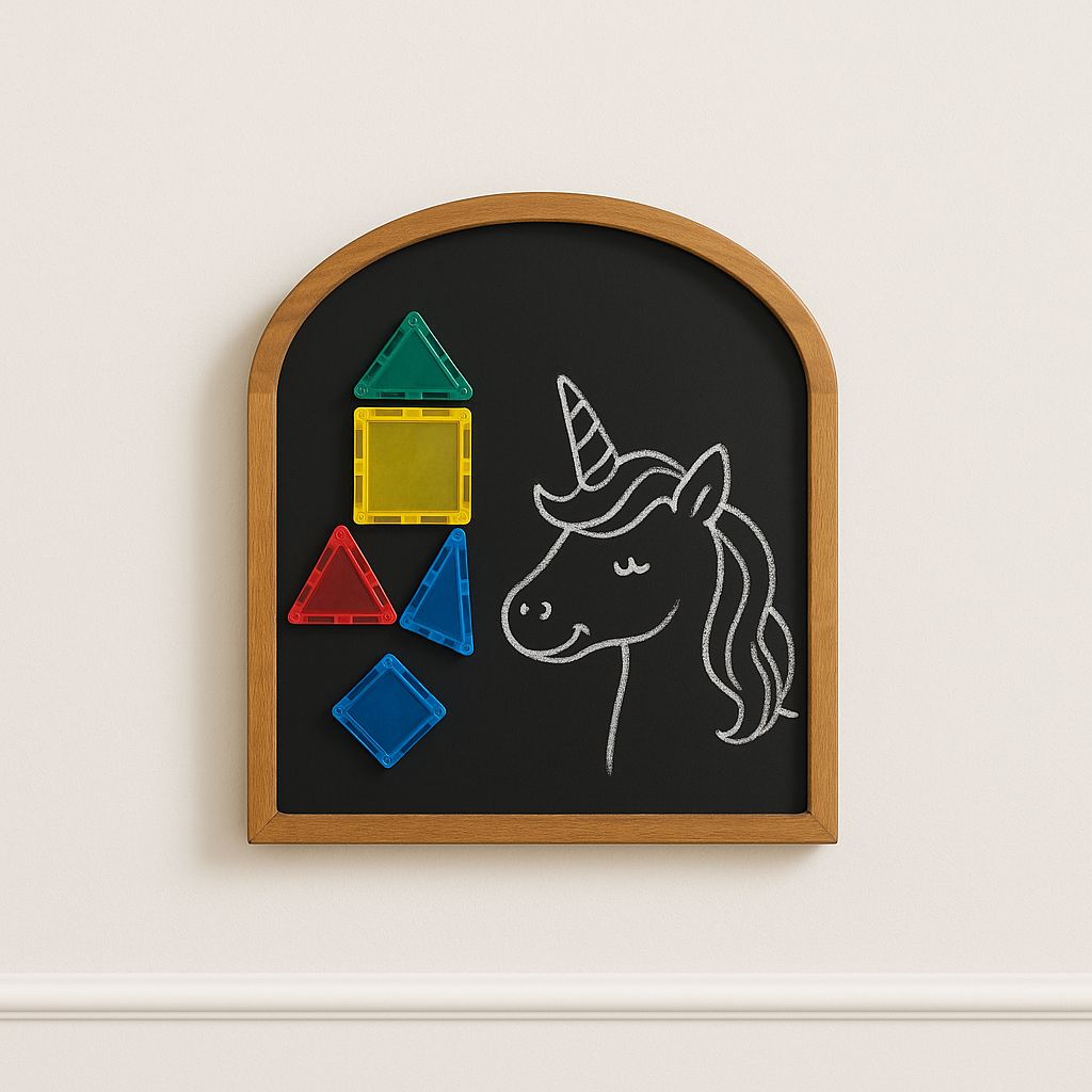 Colourful Magnetic Scribbling Board | House Shaped | Arch shaped| Wooden Border