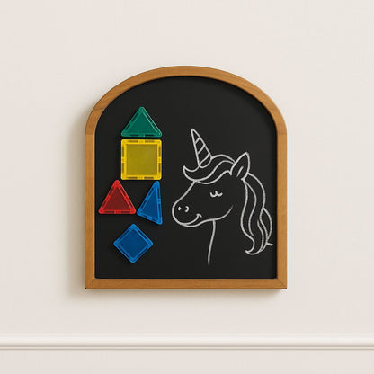 Colourful Magnetic Scribbling Board | House Shaped | Arch shaped| Wooden Border