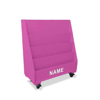 Princess pink bookshelf with wheels
