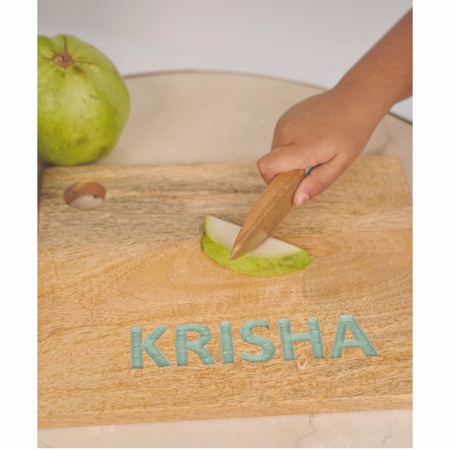 Chopping Board with Mini Knife - Toddler special | Montessori Practical Life Skills | Kids Cooking Knife | Customised Chopping Board | 1 Year - 4 Years