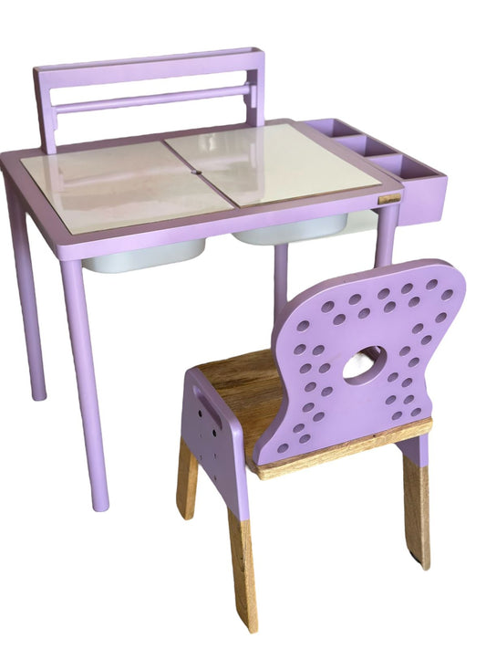 Wooden Study & Sensory Table with Chair