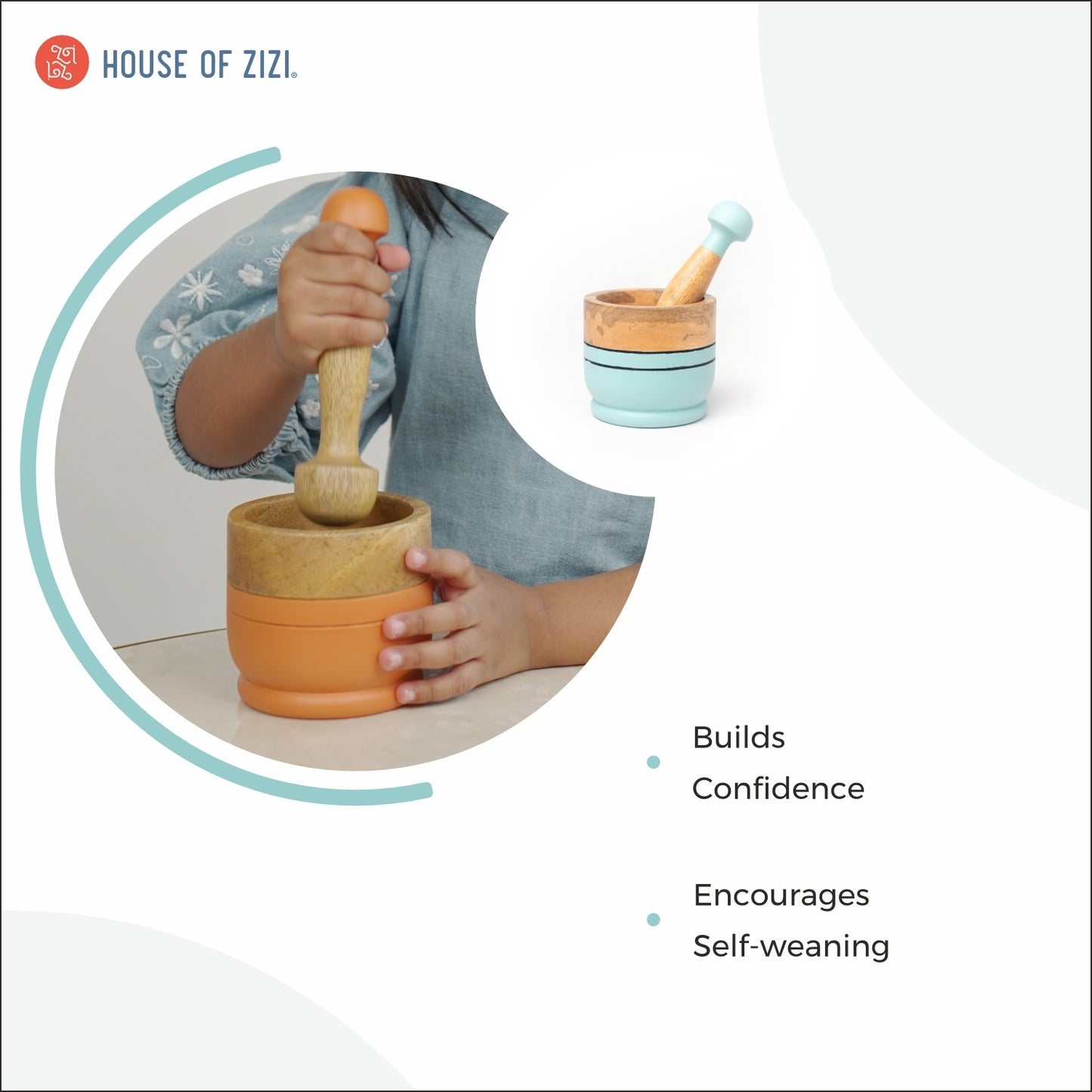 Kids Wooden Mortar & Pestle Set | Montessori Toy