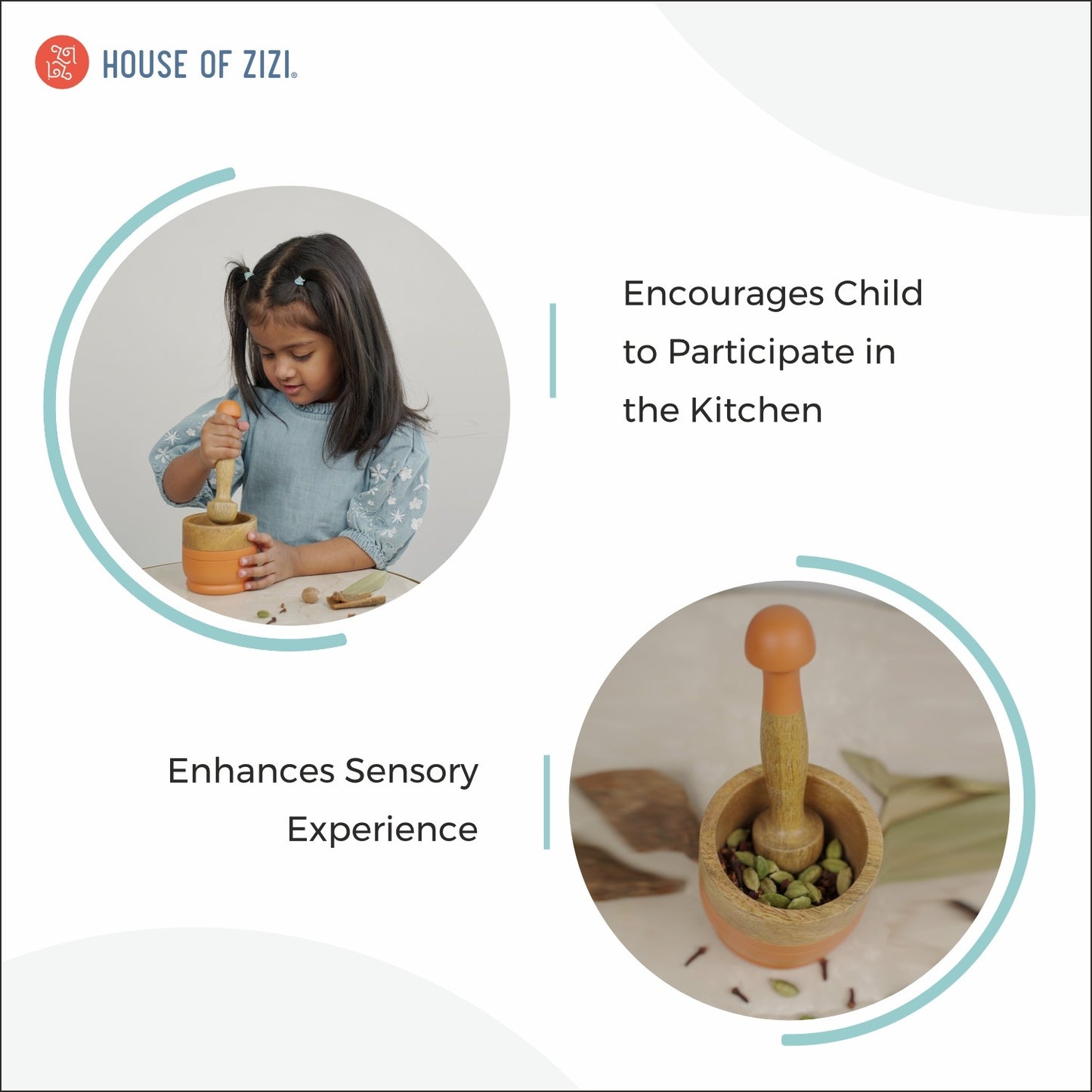 Kids Wooden Mortar & Pestle Set | Montessori Toy