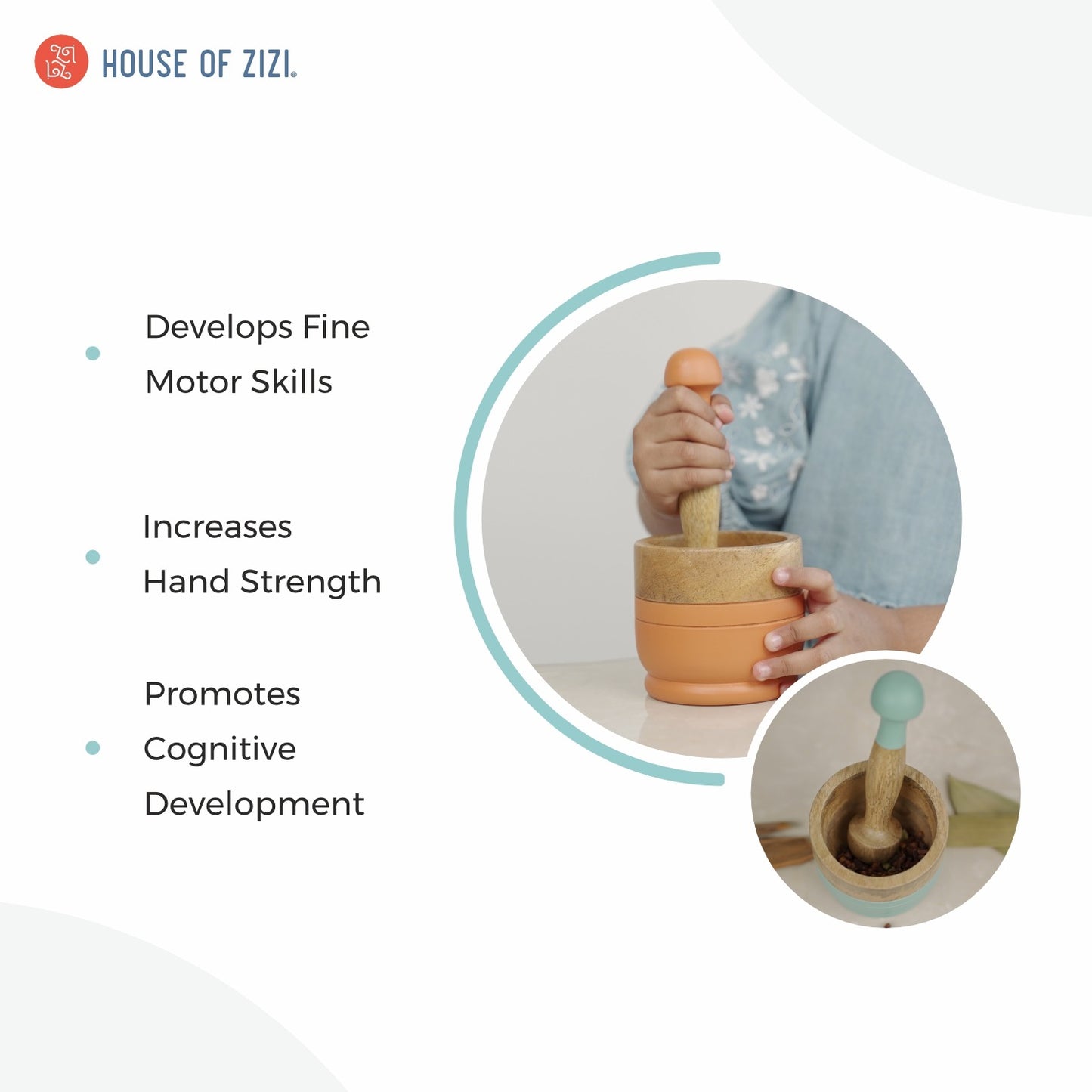 Kids Wooden Mortar & Pestle Set | Montessori Toy