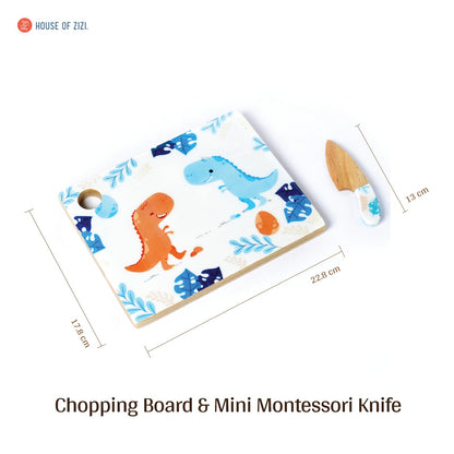 Dinosaur theme - Mini Montessori Knife and Chopping Board