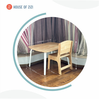 Wooden Study Table & Chair for Kids
