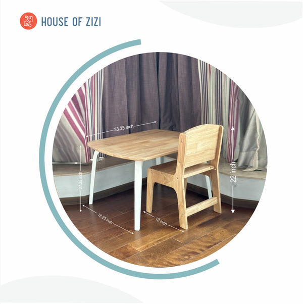 Wooden Study Table & Chair for Kids