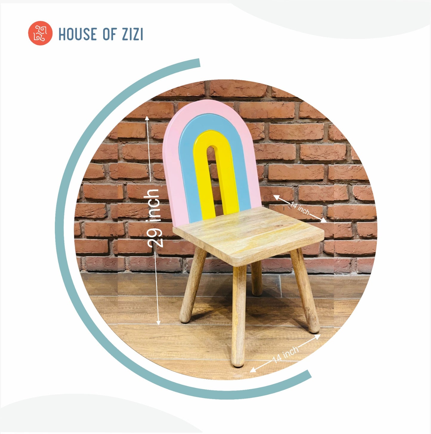 Rainbow Study Table & Chair for Kids