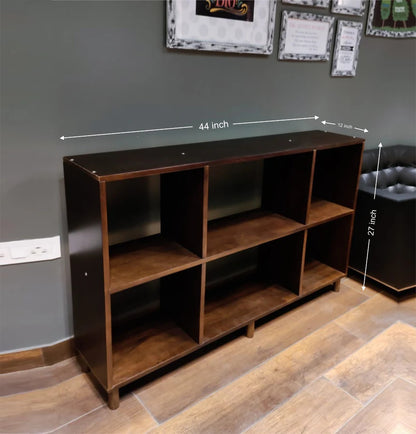 Montessori Wooden Shelf - Dark Brown with 6 cubies