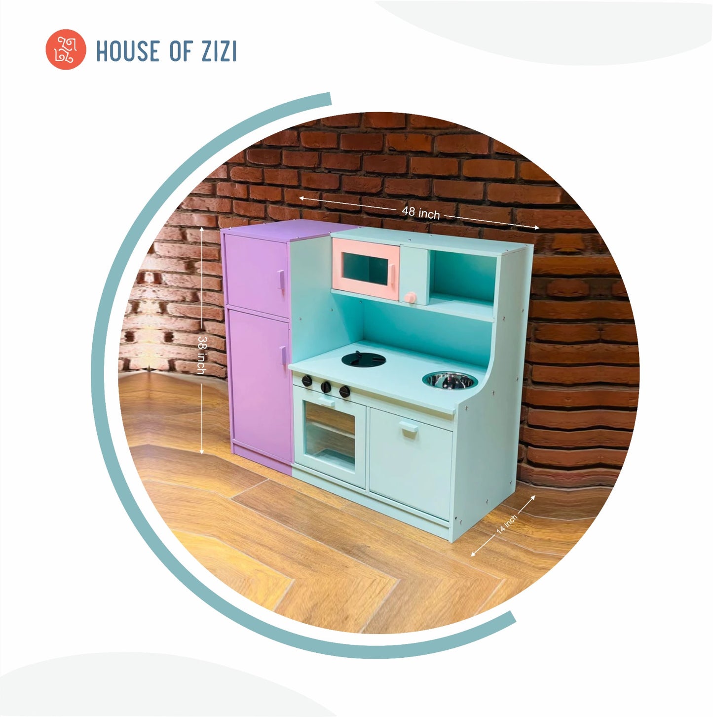 Wooden Play Kitchen for Pretend Play