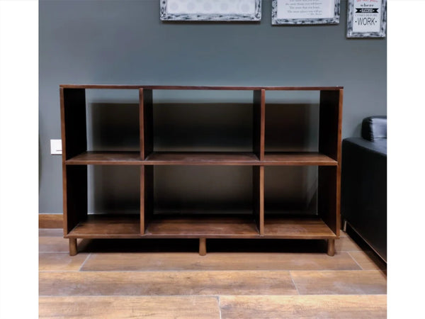 Montessori Wooden Shelf - Dark Brown with 6 cubies